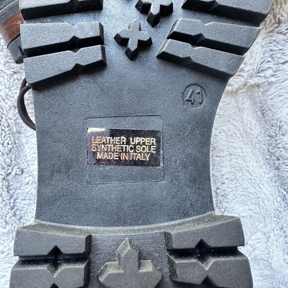 NAPOLEONI Suede Lace Up Ankle Boots With Fur Shearling Trim 10 10.5 41 $445 - Picture 8 of 11